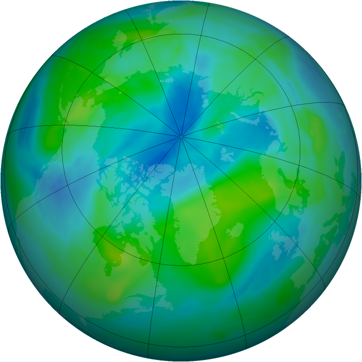 Arctic ozone map for 15 September 2007